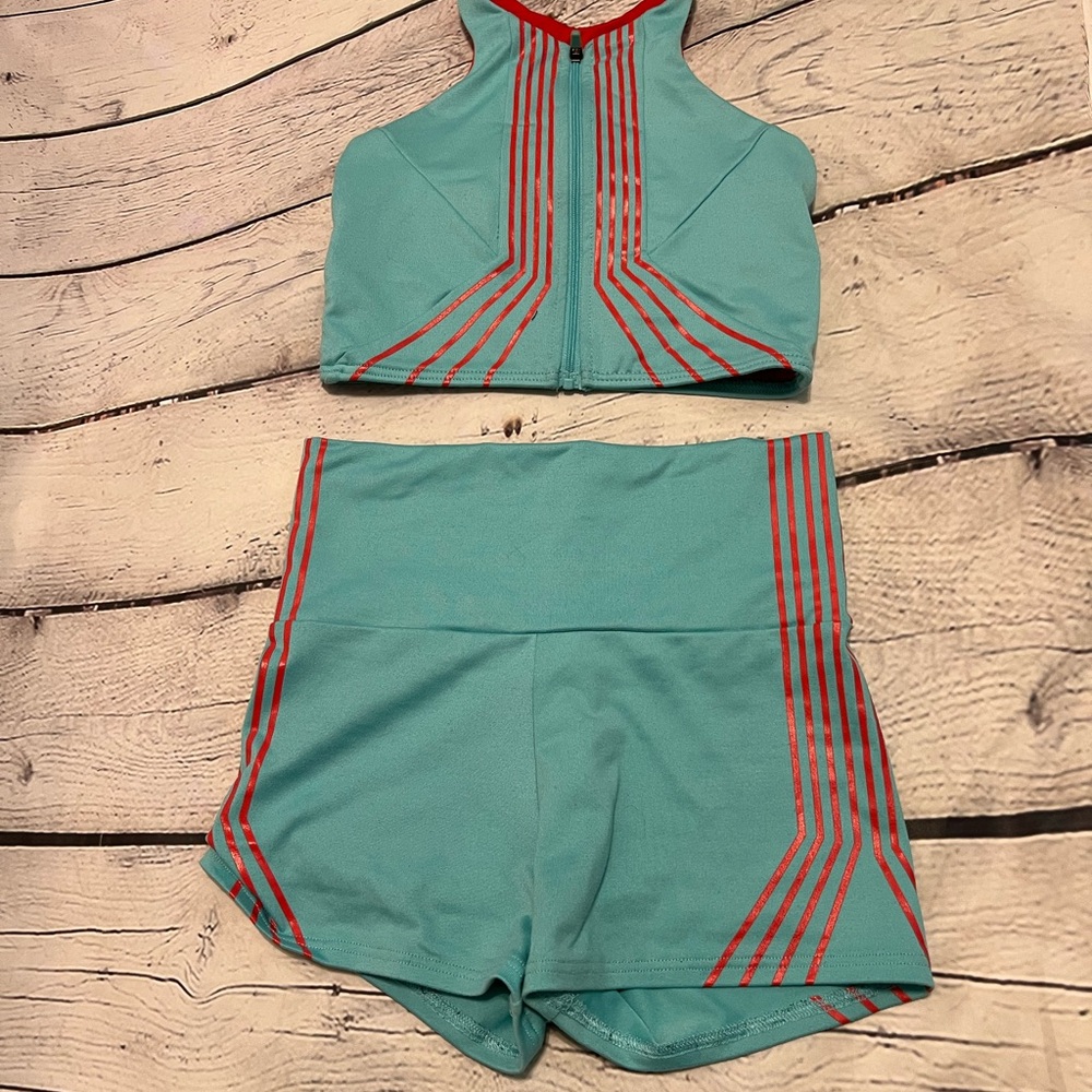 Jo + Jax YL River Set zip top and high waisted shorts